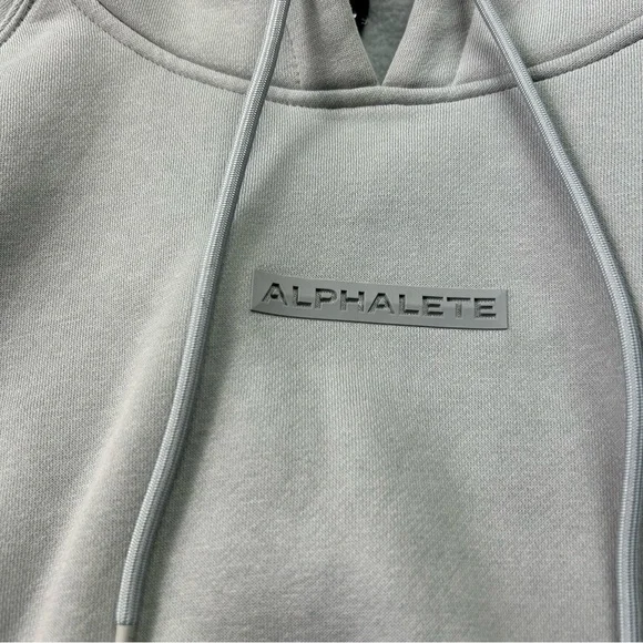 Alphalete Cropped Hoodie in Gray - Picture 2 of 4
